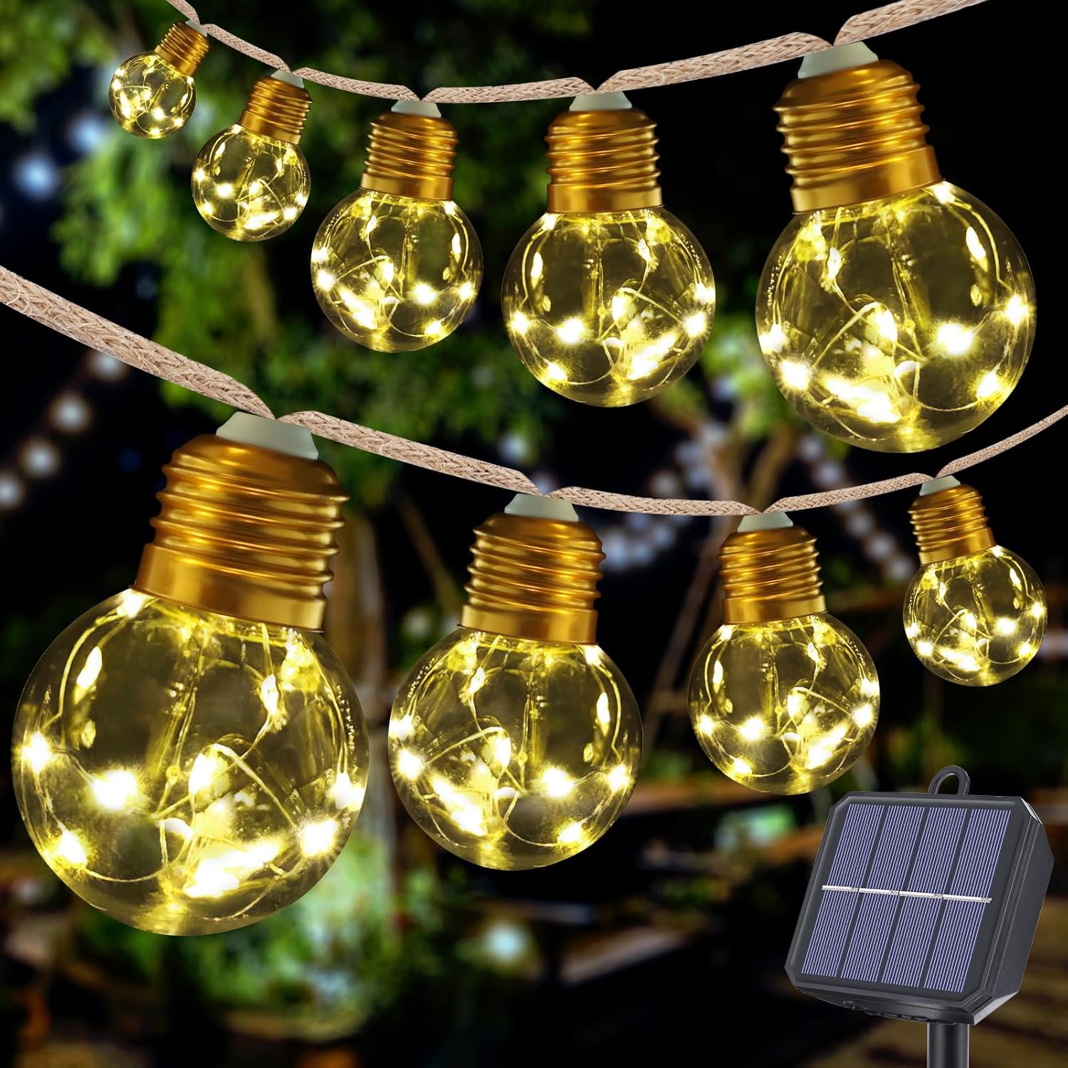 iShabao Solar Lichterkette Aussen 8M 160 LED, 16 Glühbirnen Solar ...